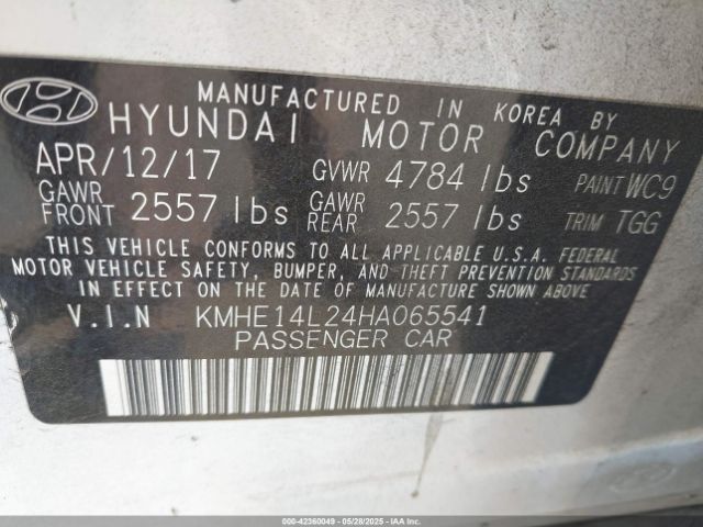 KMHE14L24HA065541 Hyundai SONATA PLUG-IN HYBRID