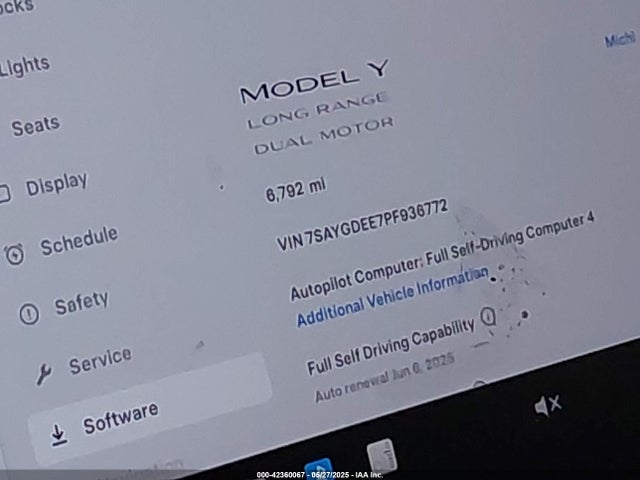 7SAYGDEE7PF936772 Tesla Model Y