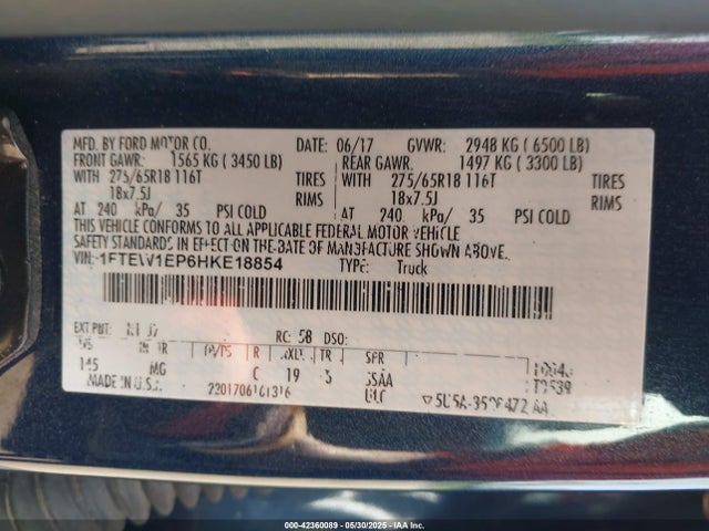 1FTEW1EP6HKE18854 Ford 2.7l-4v