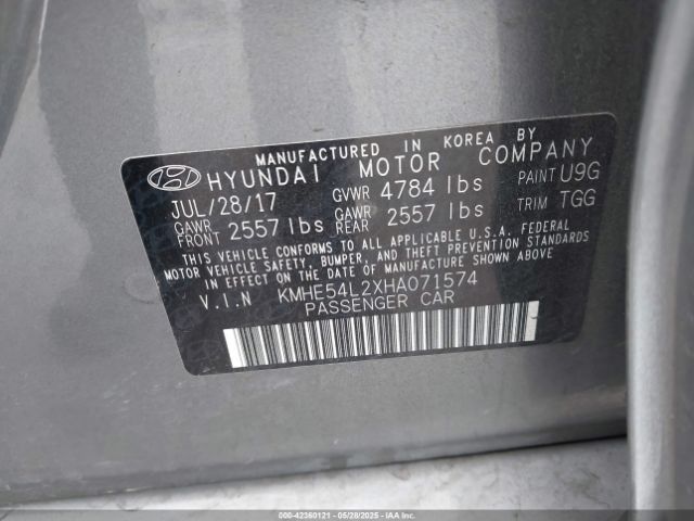 KMHE54L2XHA071574 Hyundai 2017