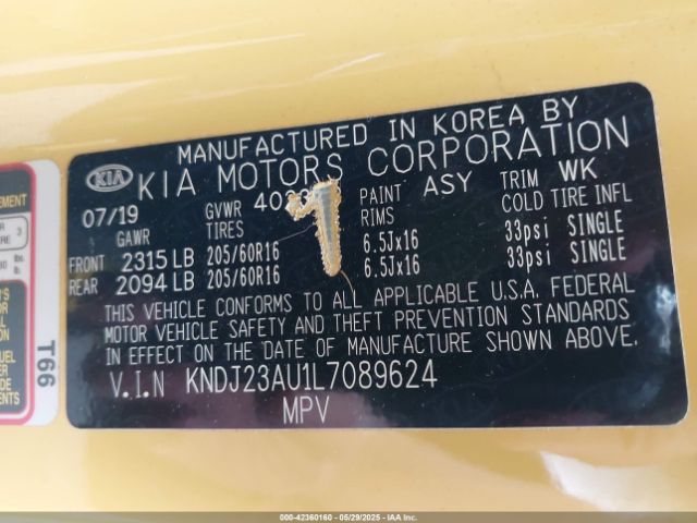 2020 KIA SOUL KNDJ23AU1L7089624 Photo 8