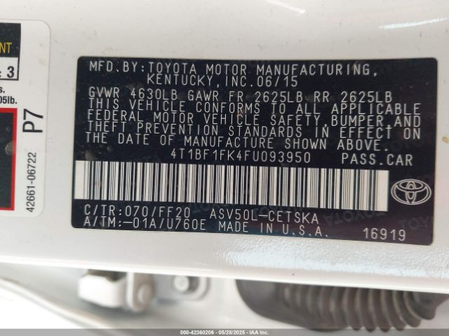 4T1BF1FK4FU093950 Toyota CAMRY SE