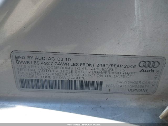 2010 AUDI A4 WAUFFAFL7AN053974 Photo 8
