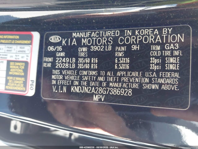 KNDJN2A28G7386928 KIA gdi gamma