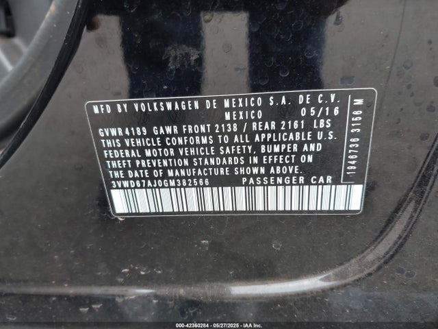 3VWD67AJ0GM382566 Volkswagen Jetta 1.4t Se