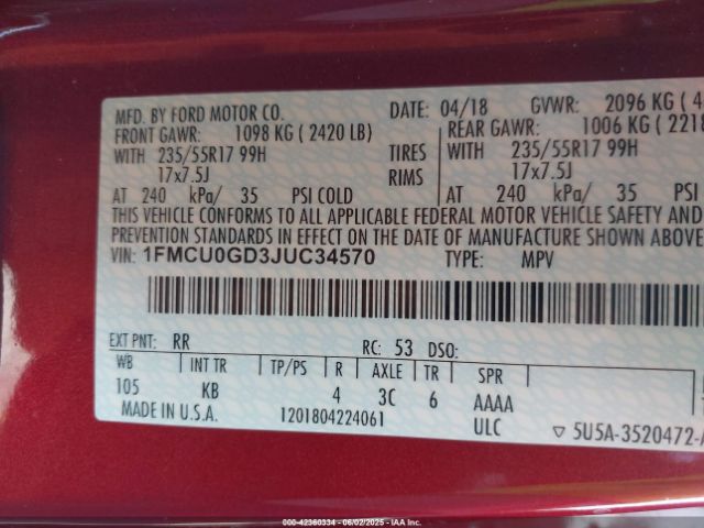 2018 FORD ESCAPE 1FMCU0GD3JUC34570 Photo 8