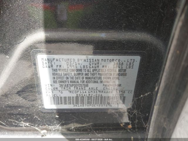 3N1AB7AP0EY257596 Nissan SENTRA SR