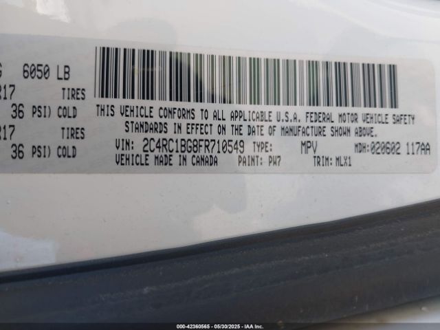 2015 CHRYSLER TOWN & COUNTRY 2C4RC1BG8FR710549 Photo 8