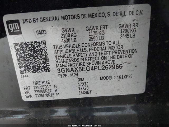 Chevrolet Equinox Awd 1fl 2023 3GNAX5EG4PL262966 Image 9