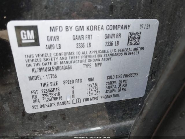2022 CHEVROLET TRAILBLAZER KL79MUSL5NB040464 Photo 8
