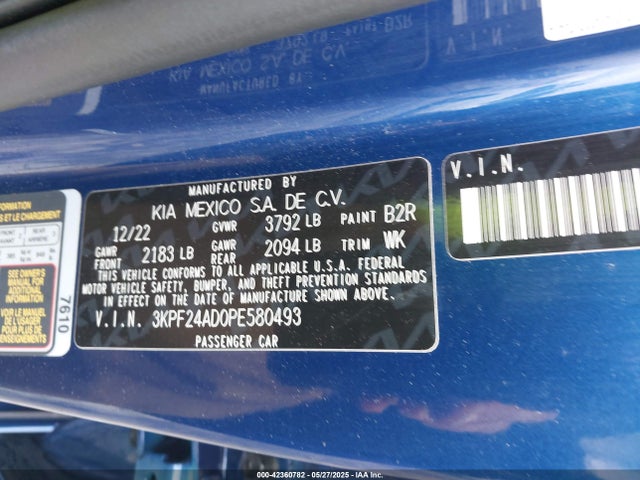 3KPF24AD0PE580493 KIA mpi nu