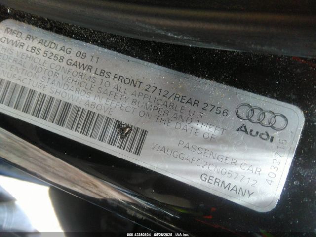 2012 AUDI A6 WAUGGAFC2CN057712 Photo 8