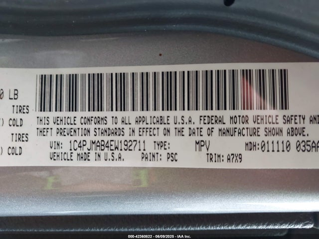 1C4PJMAB4EW192711 Jeep Cherokee Sport