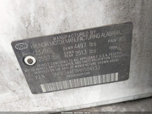5NPE34AF9HH504133 Hyundai Sonata Sport