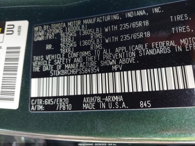 2023 TOYOTA HIGHLANDER 5TDKBRCH6PS584954 Photo 8