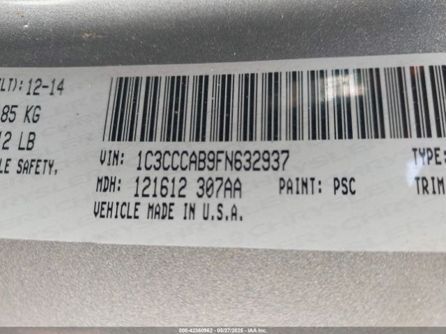2015 CHRYSLER 200 1C3CCCAB9FN632937 Photo 8