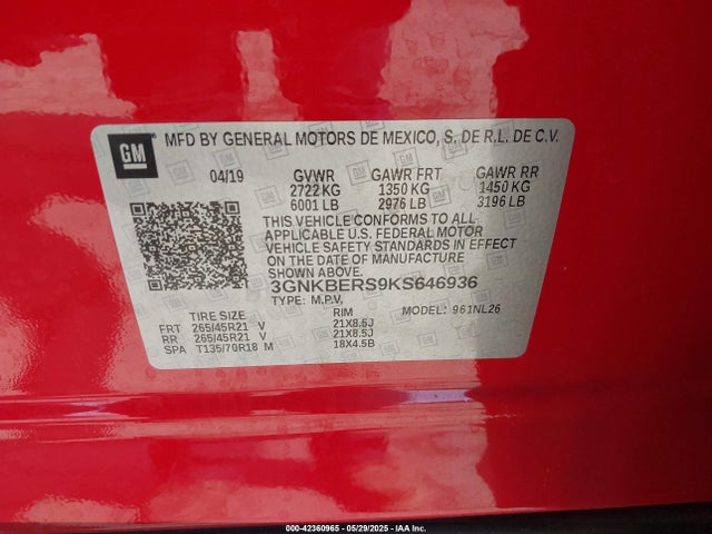 3GNKBERS9KS646936 Chevrolet lgx