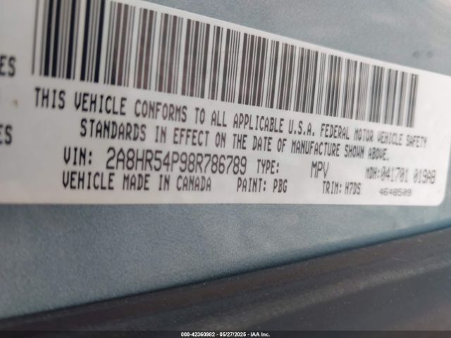 2008 CHRYSLER TOWN & COUNTRY 2A8HR54P98R786789 Photo 8