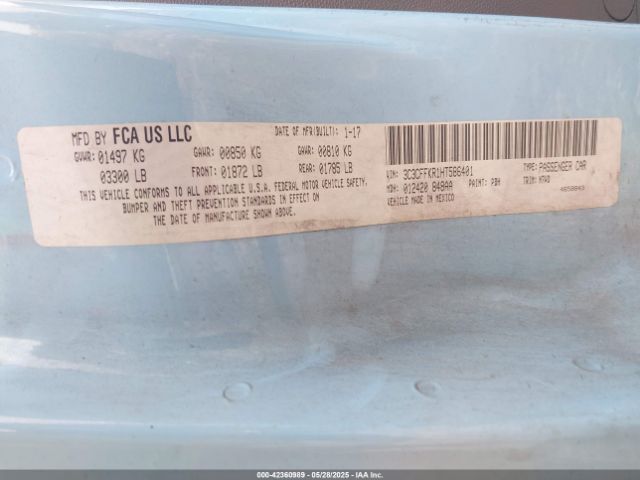 3C3CFFKR1HT586401 Fiat 500 POP