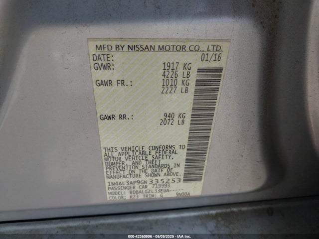 1N4AL3AP9GN335253 Nissan 2016