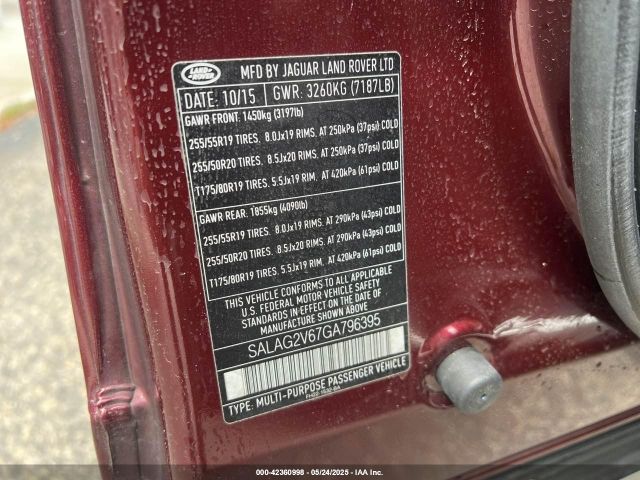 SALAG2V67GA796395 Land Rover LR4 HSE