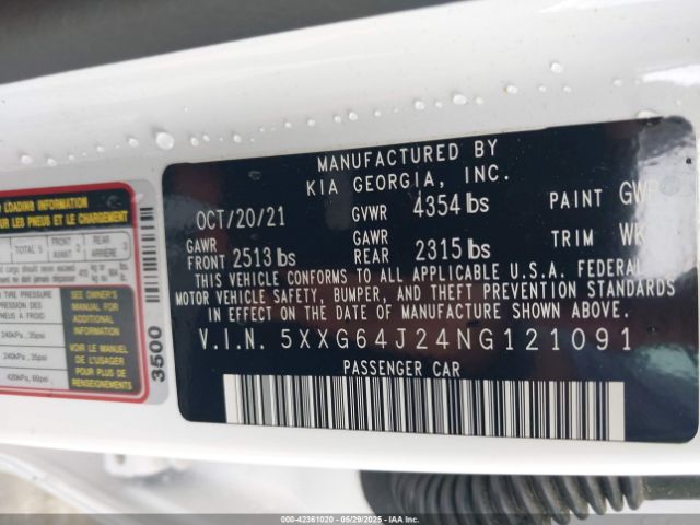 2022 KIA K5 5XXG64J24NG121091 Photo 8