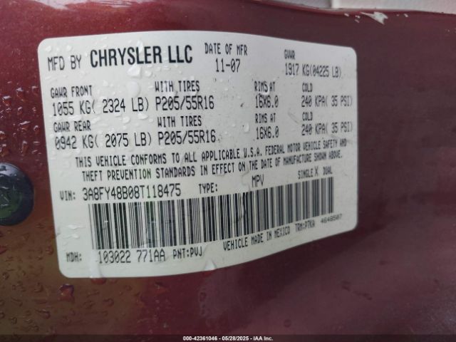2008 CHRYSLER PT CRUISER 3A8FY48B08T118475 Photo 8
