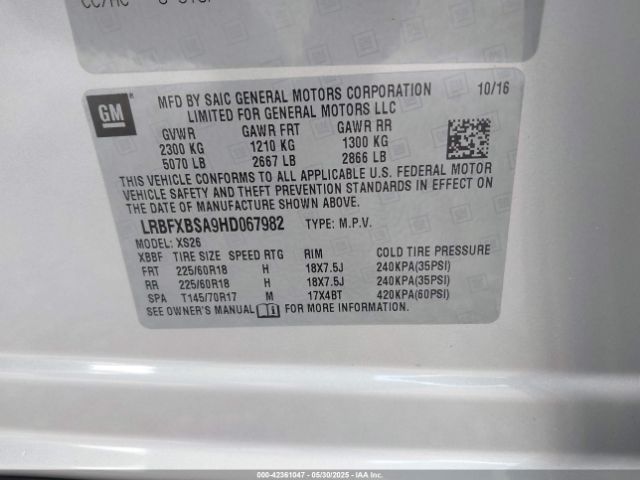 LRBFXBSA9HD067982 Buick Envision Essence