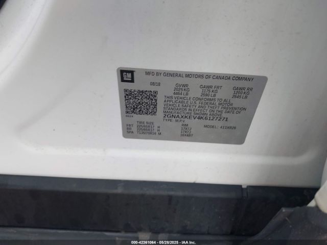 2019 CHEVROLET EQUINOX 2GNAXKEV4K6127271 Photo 8