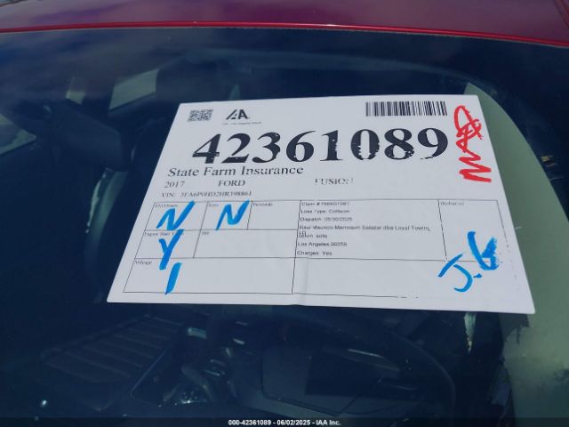 3FA6P0HD2HR398861 Ford FUSION SE
