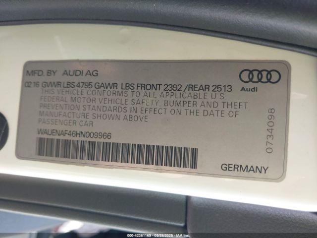 2017 AUDI A4 WAUENAF46HN009966 Photo 8
