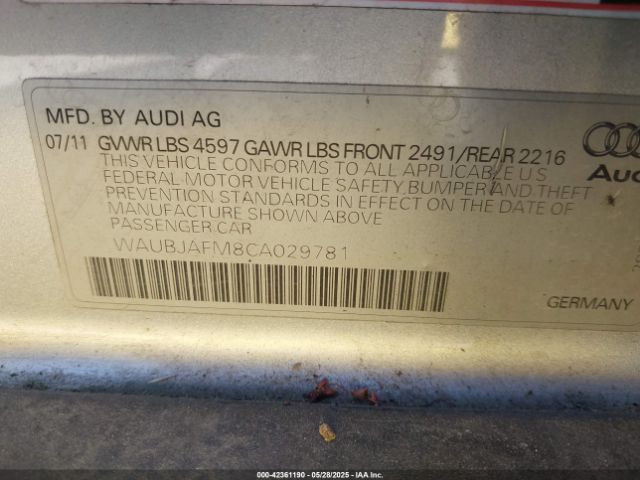 2012 AUDI A3 WAUBJAFM8CA029781 Photo 8