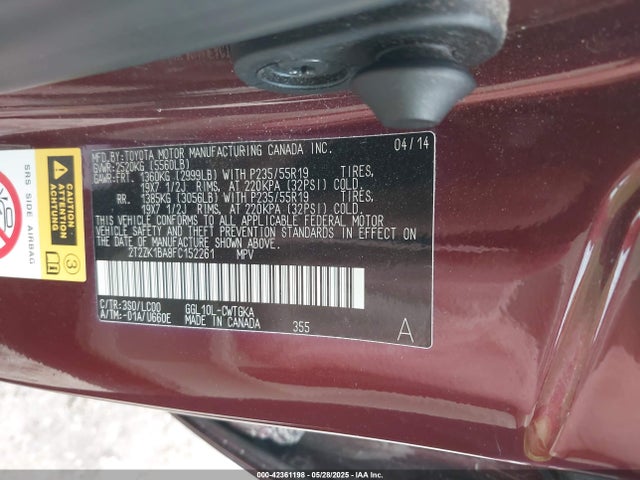 Lexus 2gr-fe 2015 2T2ZK1BA8FC152261 Image 9