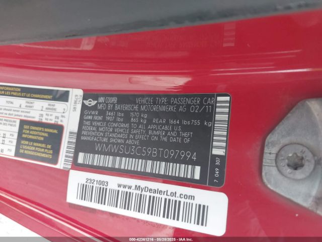 2011 MINI COOPER WMWSU3C59BT097994 Photo 8