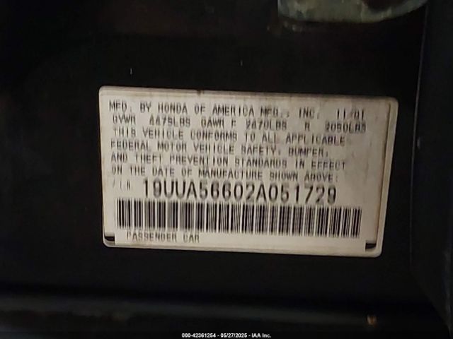 2002 ACURA TL 19UUA56602A051729 Photo 8