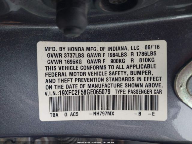 19XFC2F58GE065079 Honda k20c2