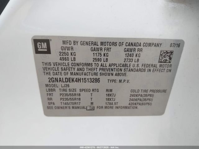 2GNALDEK4H1513286 Chevrolet Equinox Premier