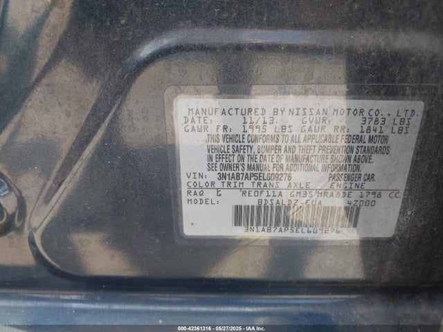3N1AB7AP5EL609276 Nissan SENTRA SV