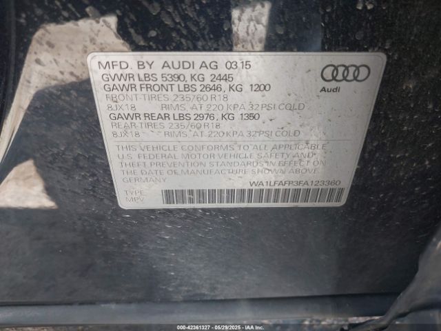 2015 AUDI Q5 WA1LFAFP3FA123360 Photo 8