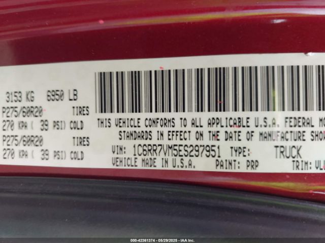 1C6RR7VM5ES297951 RAM 1500 Laramie