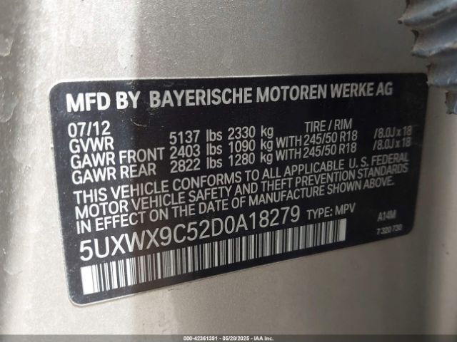 2013 BMW X3 5UXWX9C52D0A18279 Photo 8
