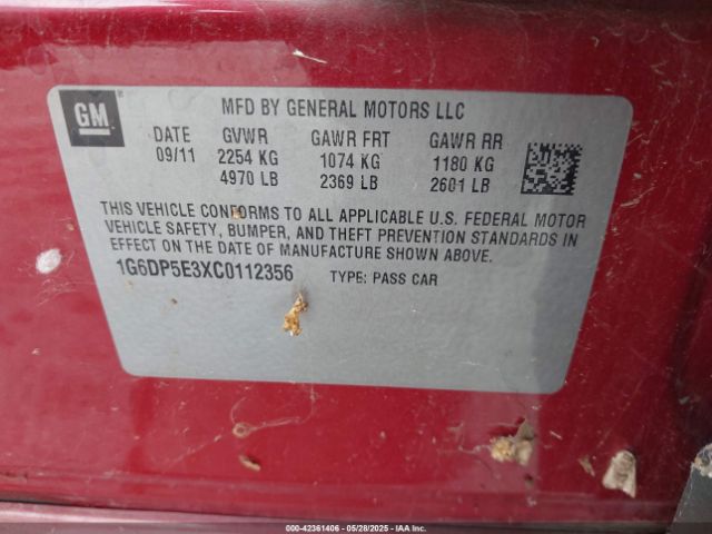 2012 CADILLAC CTS 1G6DP5E3XCO112356 Photo 8