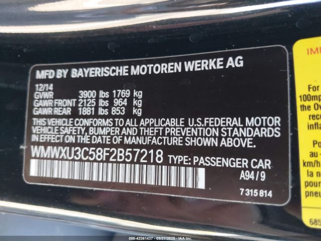 2015 MINI HARDTOP WMWXU3C58F2B57218 Photo 8