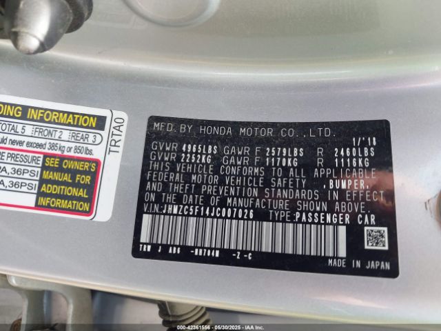 2018 HONDA CLARITY PLUG-IN HYBRID JHMZC5F14JC007026 Photo 8