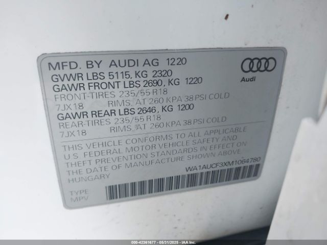 2021 AUDI Q3 WA1AUCF3XM1064780 Photo 8