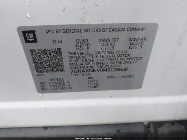 2021 CHEVROLET EQUINOX 2GNAXNEV0M6128650 Photo 8