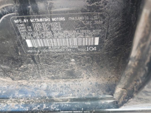 2019 MITSUBISHI MIRAGE G4 ML32F3FJ5KHF09388 Photo 8