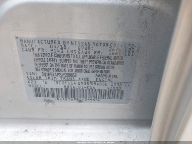 2018 NISSAN SENTRA 3N1AB7AP2JY299858 Photo 8