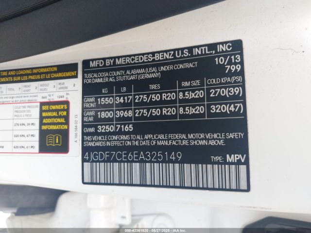 2014 MERCEDES-BENZ GL 450 4JGDF7CE6EA325149 Photo 8