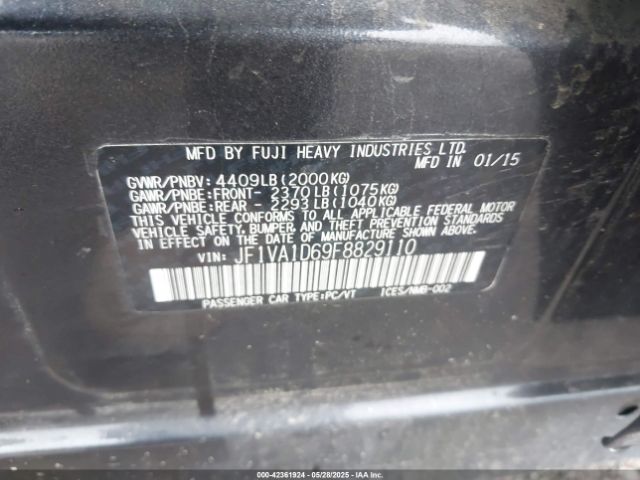 JF1VA1D69F8829110 Subaru Wrx Premium